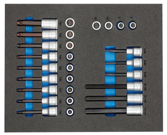 GEDORE BLUE TS CT2-ITX19 Sada nástrcných klícu 1/2"v modulu 2/4 Check-Tool TS CT2-ITX19 2957450